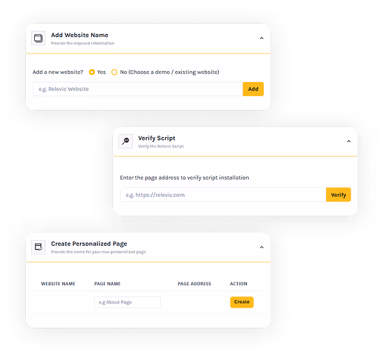 relevic configuration steps